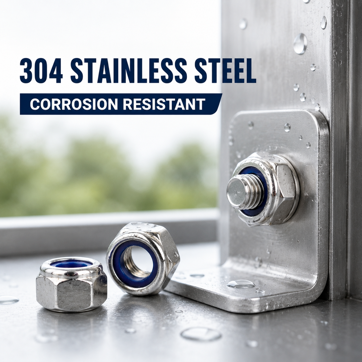 Nylon Insert Lock Nuts – 304 stainless steel