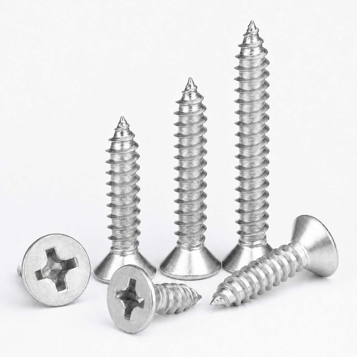 304 stainless steel Phillips countersunk self-tapping screws