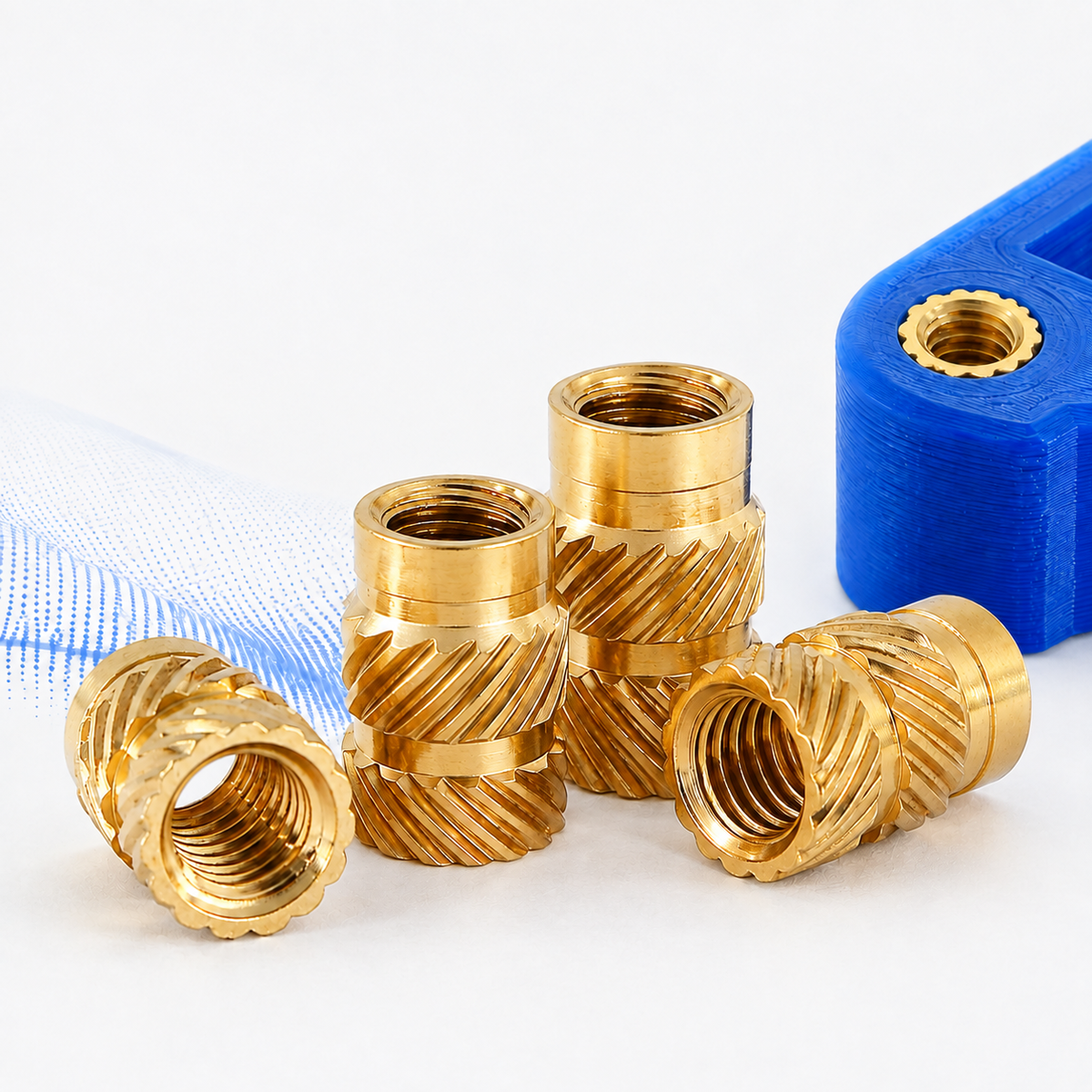 Brass heat-set threaded inserts for 3D printed parts