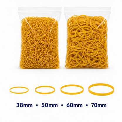 Yellow rubber bands – diameter range