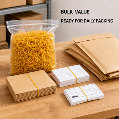 Yellow rubber bands for everyday packing
