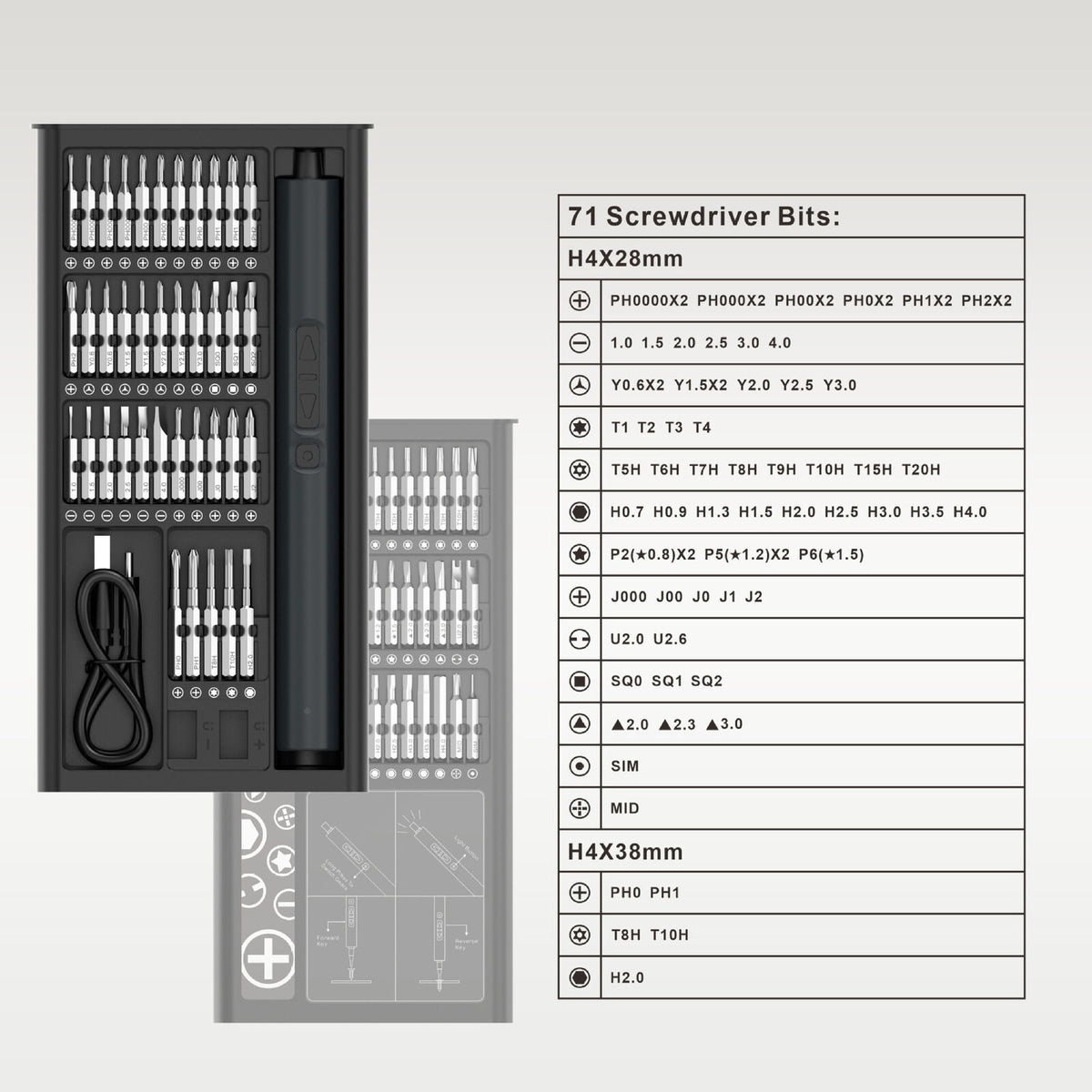 71 In 1 Rechargeable Precision Electric Screwdriver Kit