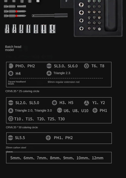 37-in-1 Ratchet and Socket Tool Set – image 11