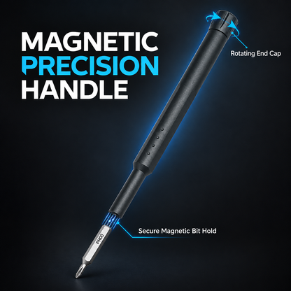 40-in-1 magnetic precision screwdriver handle with rotating end cap