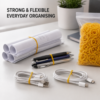 Yellow Rubber Bands, 100g