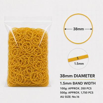 Yellow Rubber Bands, 100g
