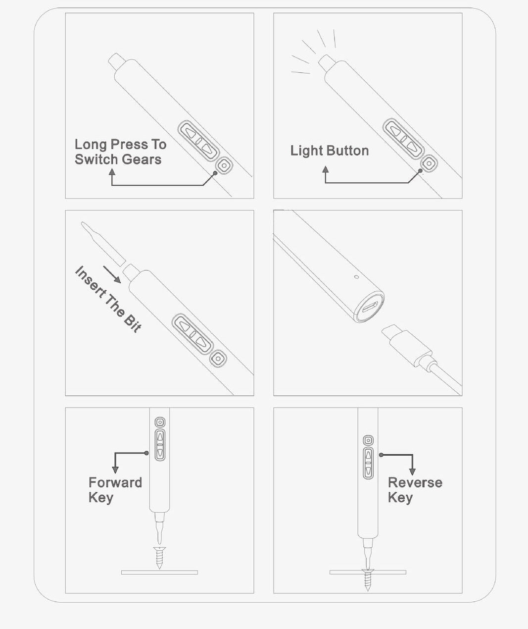 Rechargeable precision electric screwdriver operating instructions