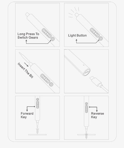 Rechargeable precision electric screwdriver operating instructions