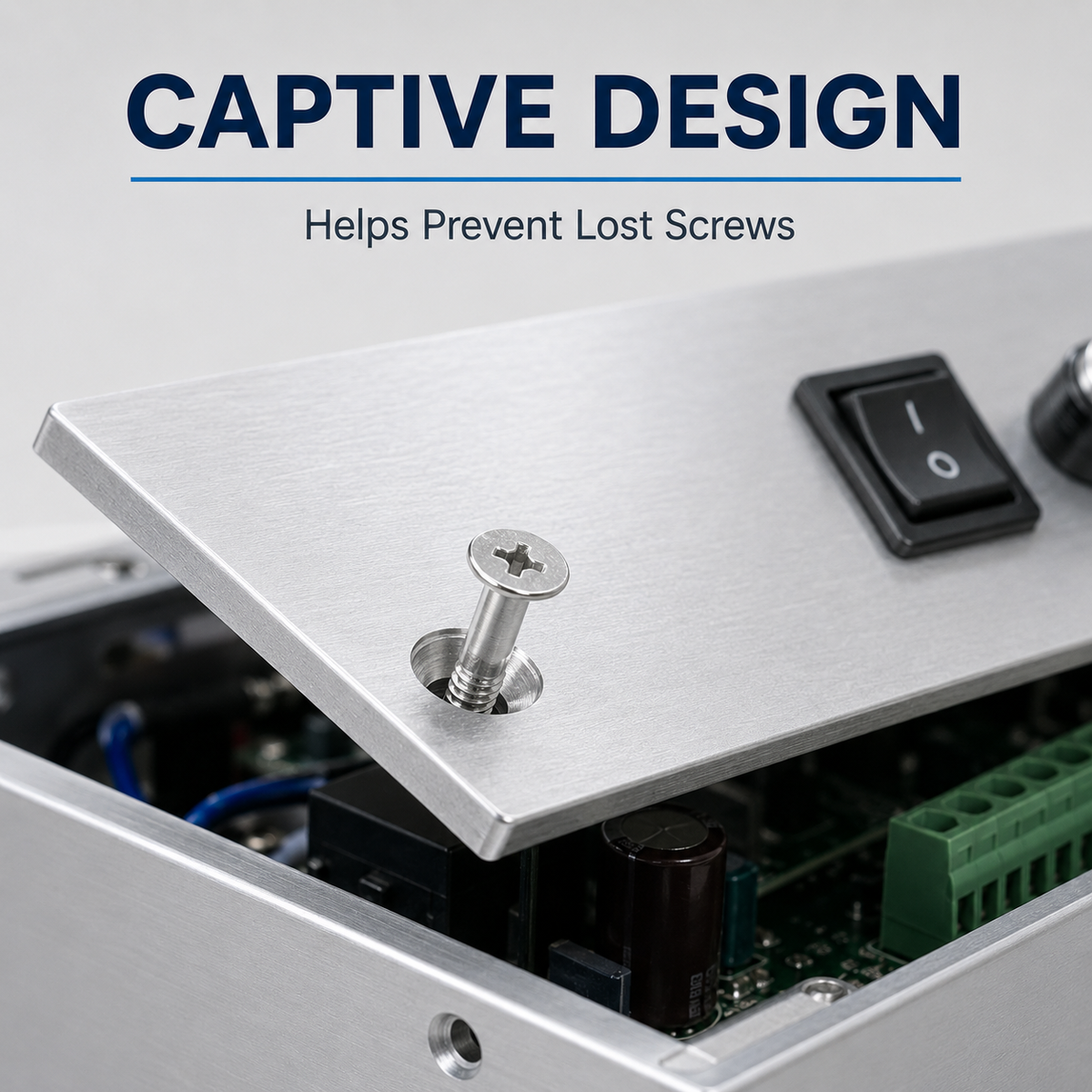 Countersunk Captive Screws – captive design