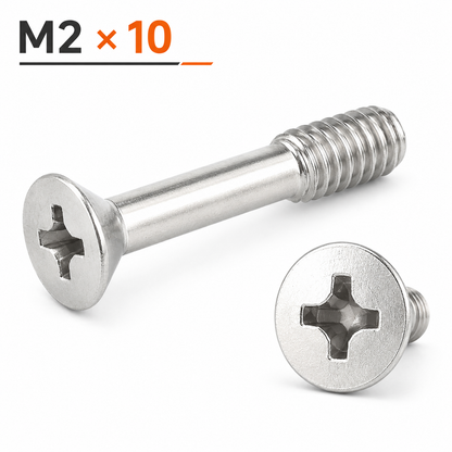 M2 Phillips Countersunk Machine Screws – M2 × 10 mm