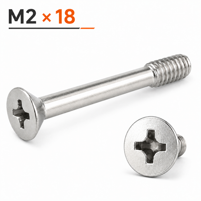 M2 Phillips Countersunk Machine Screws – M2 × 18 mm