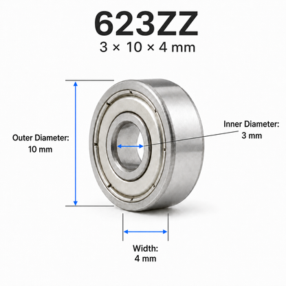 Metal-Shielded Deep Groove Ball Bearings – 623ZZ — 3 × 10 × 4 mm