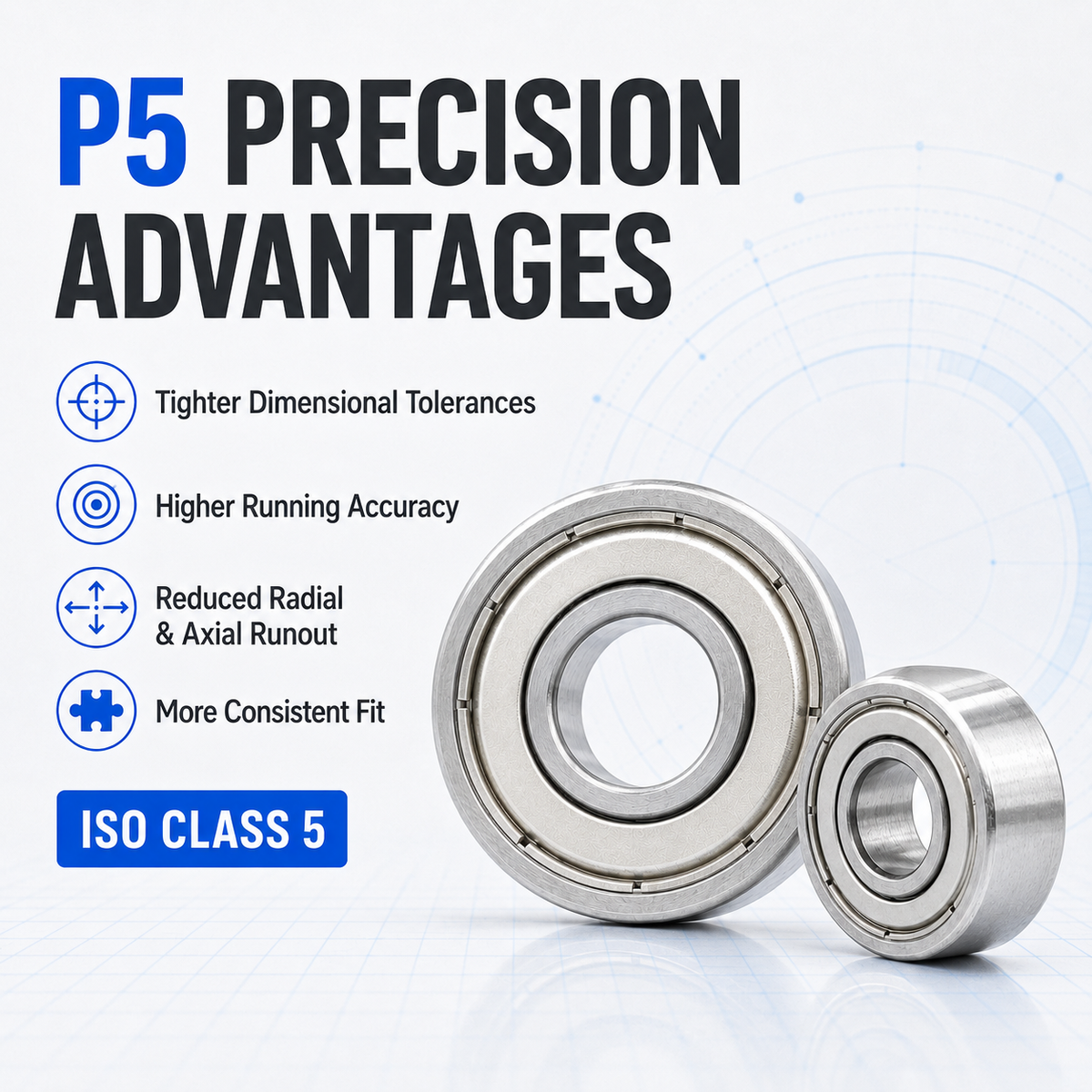 Deep Groove Ball Bearings – P5 precision advantages